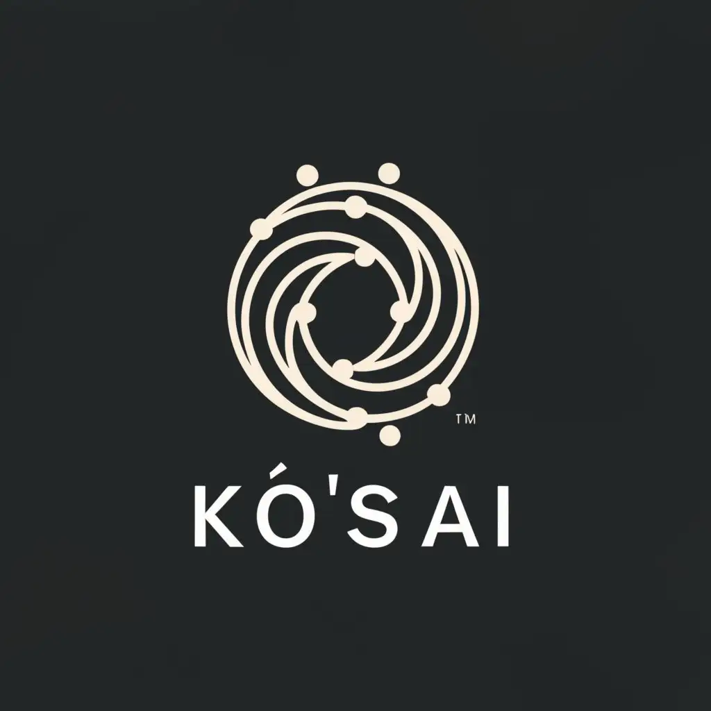 a logo design,with the text "kōsai", main symbol:Connectivity, light, circle,Minimalistic,be used in Internet industry,clear background