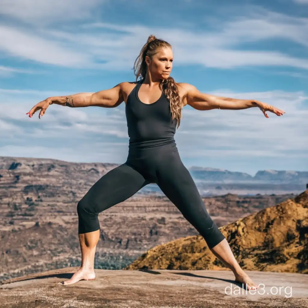 Ronda Rousey Yoga Fitness and Serenity with a UFC Champion | Dalle3 AI