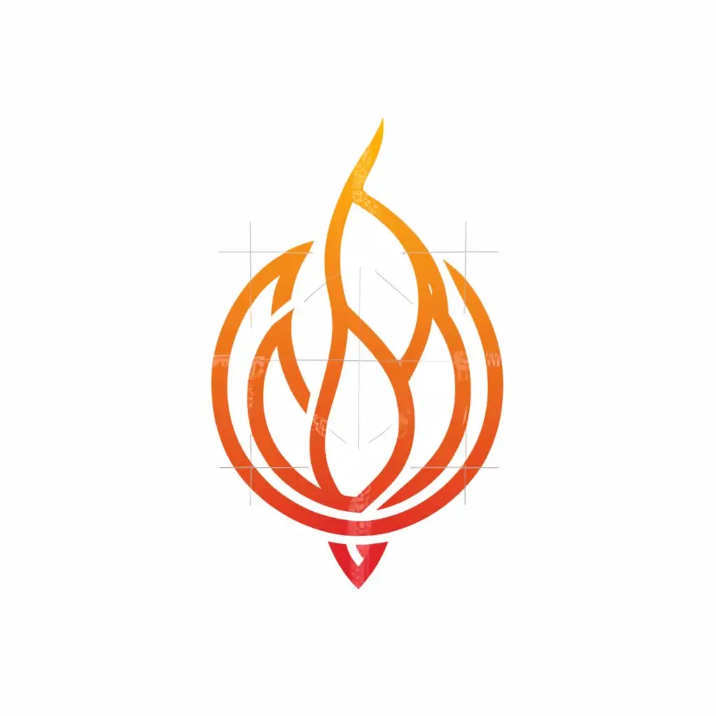 a logo design,with the text "_", main symbol:Fire silhouette, white background, not text,complex,be used in Religious industry,clear background