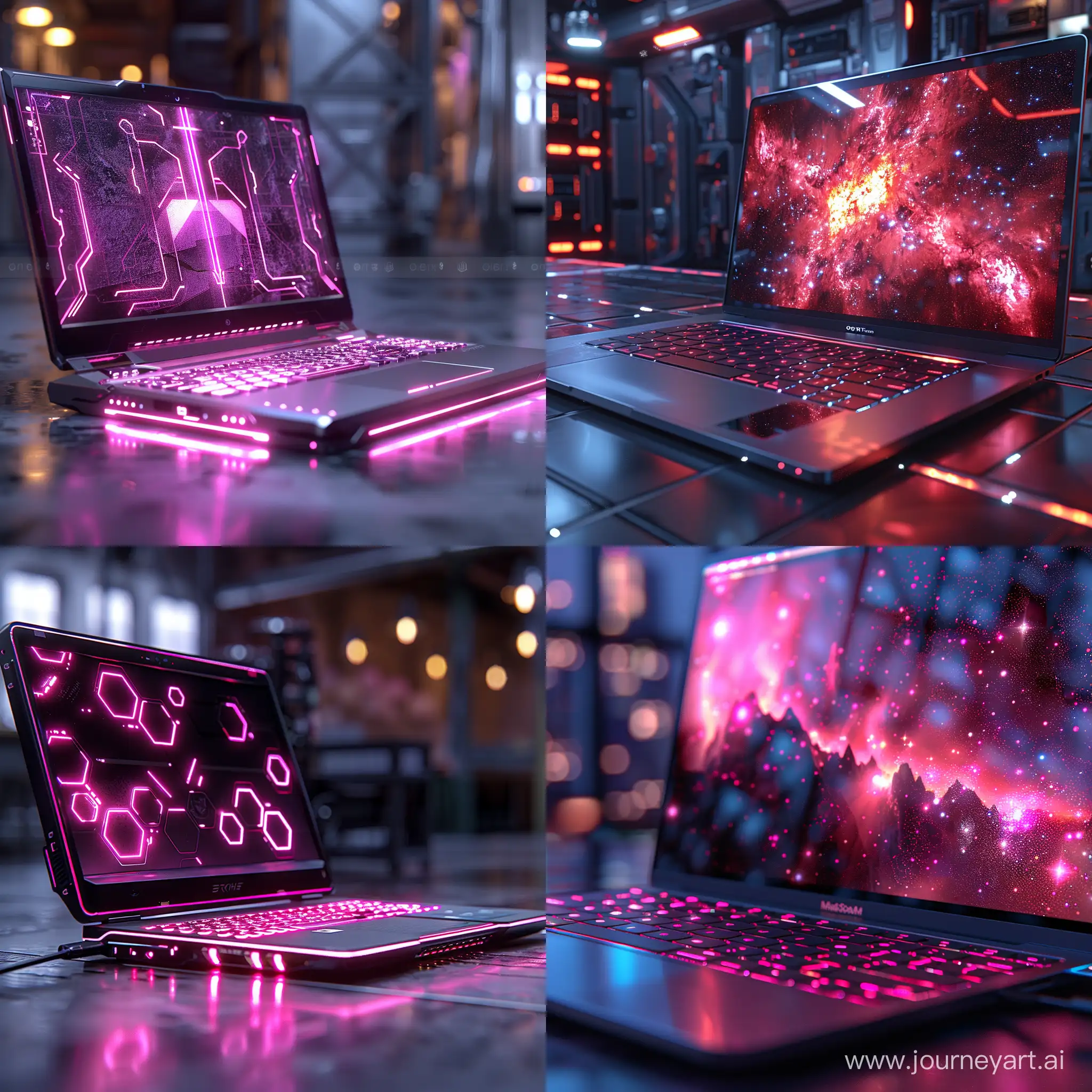 Futuristic sci-fi high-tech laptop, next generation lighting technology, octane render --stylize 1000