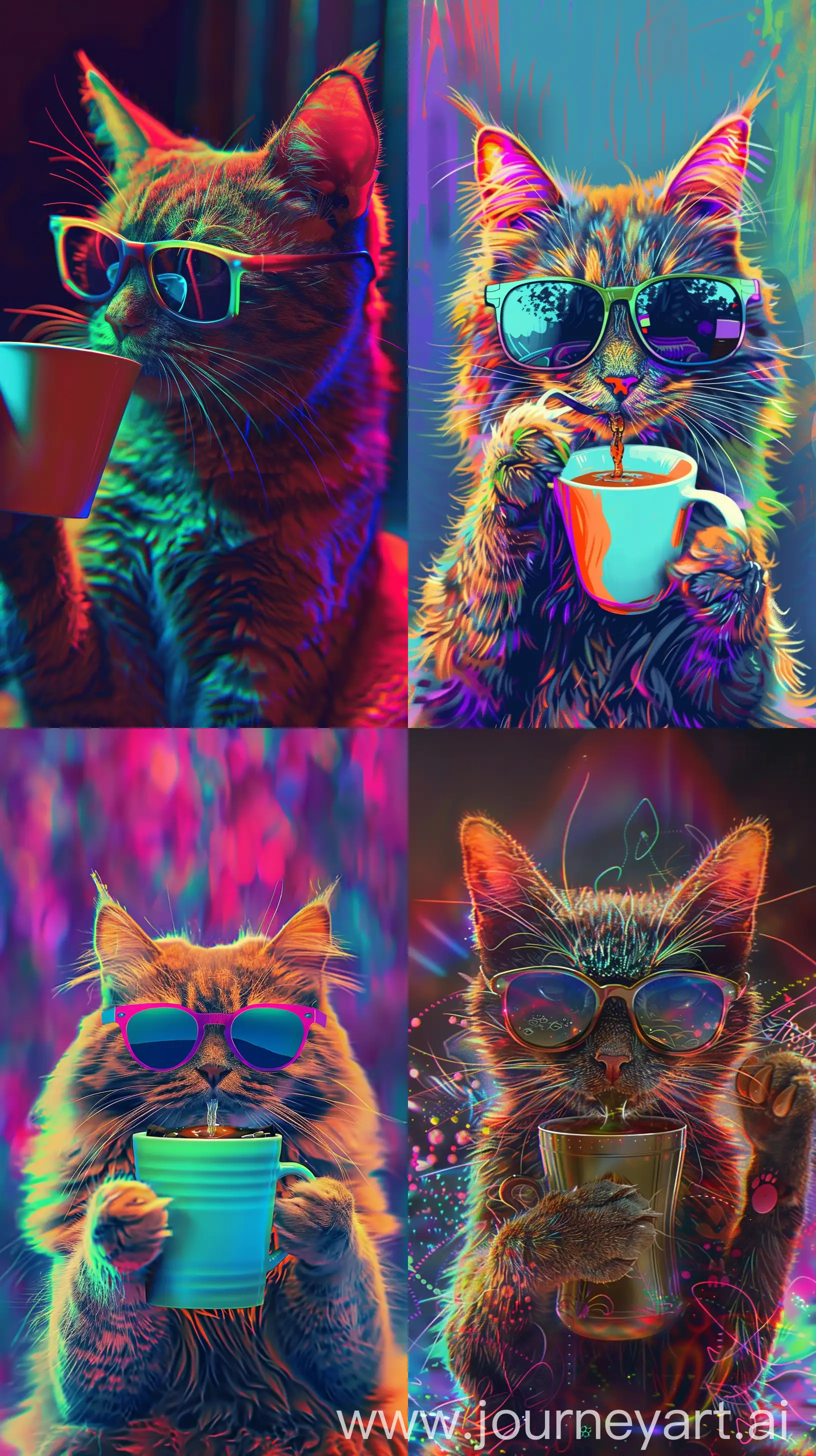 Cool-Cat-Enjoying-Tea-Time-with-Sunglasses