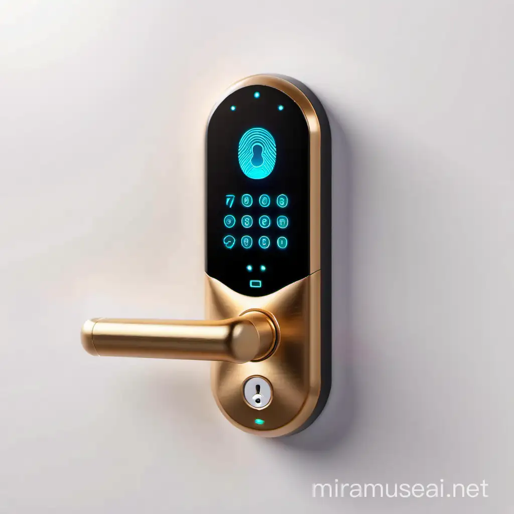 door with smart lock, touch screen keypad and fingerprint, key less access