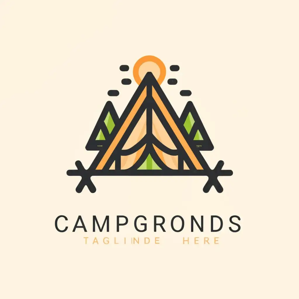 a logo design,with the text 'test', main symbol:generate a similar image for a campground. A-shaped, it must be a logo as simple as possible in the style of Airbnb,complex,be used in Travel industry,clear background