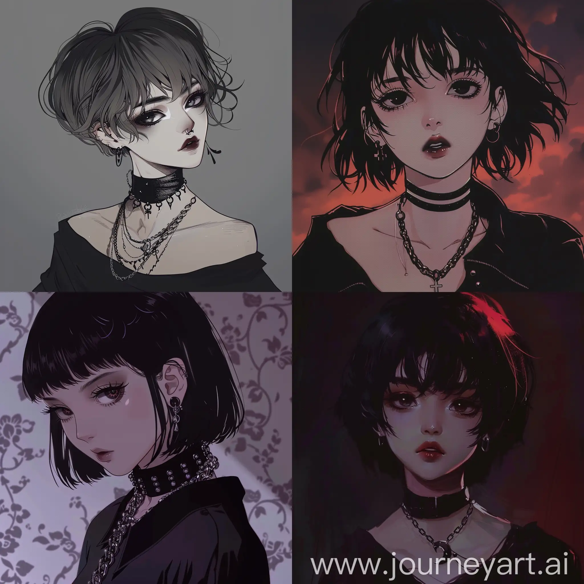 80s-Goth-Anime-PixieHaired-Girl-in-Romantic-Dark-Setting