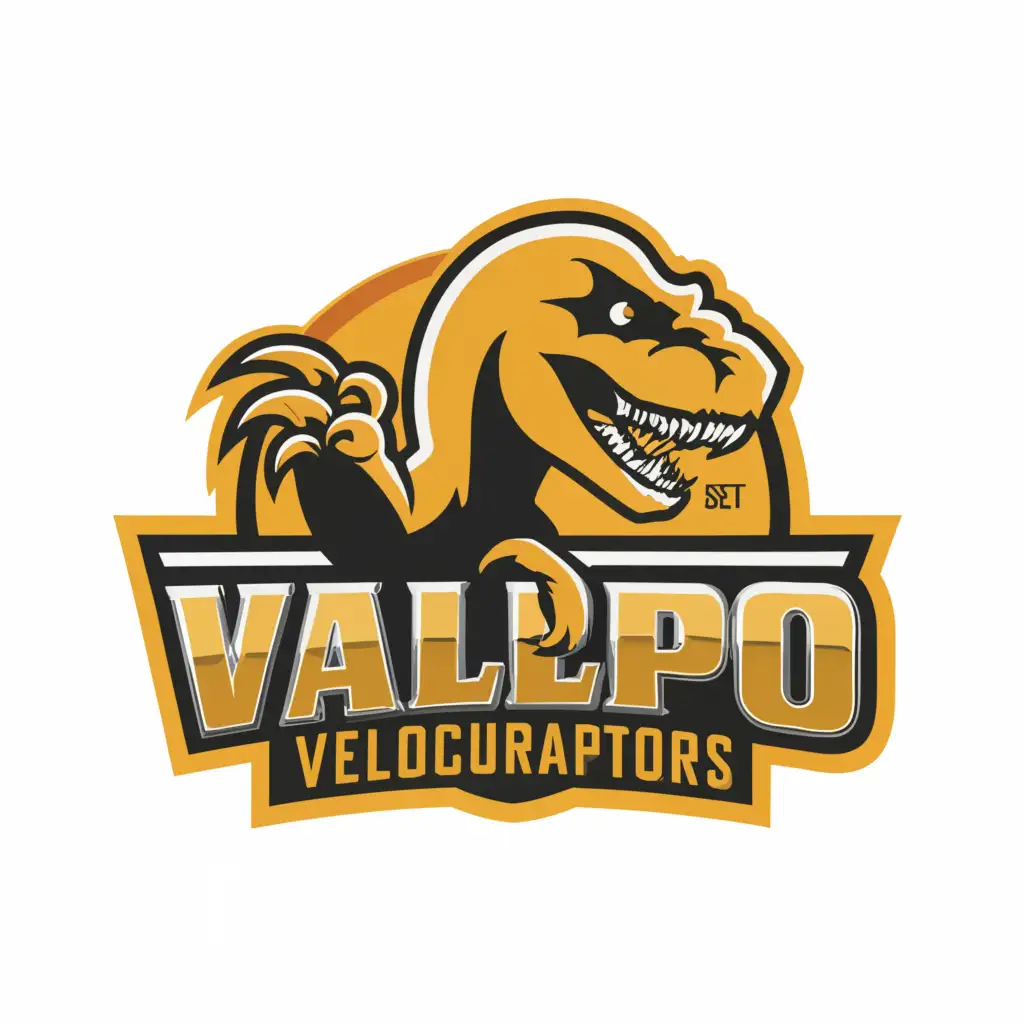 a logo design,with the text "Valpo Velociraptors", main symbol:Velociraptor,complex,be used in Education industry,clear background