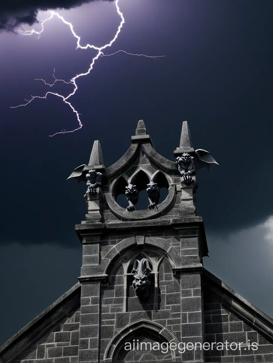 Thunderstorm in Linglestown with gargoyles