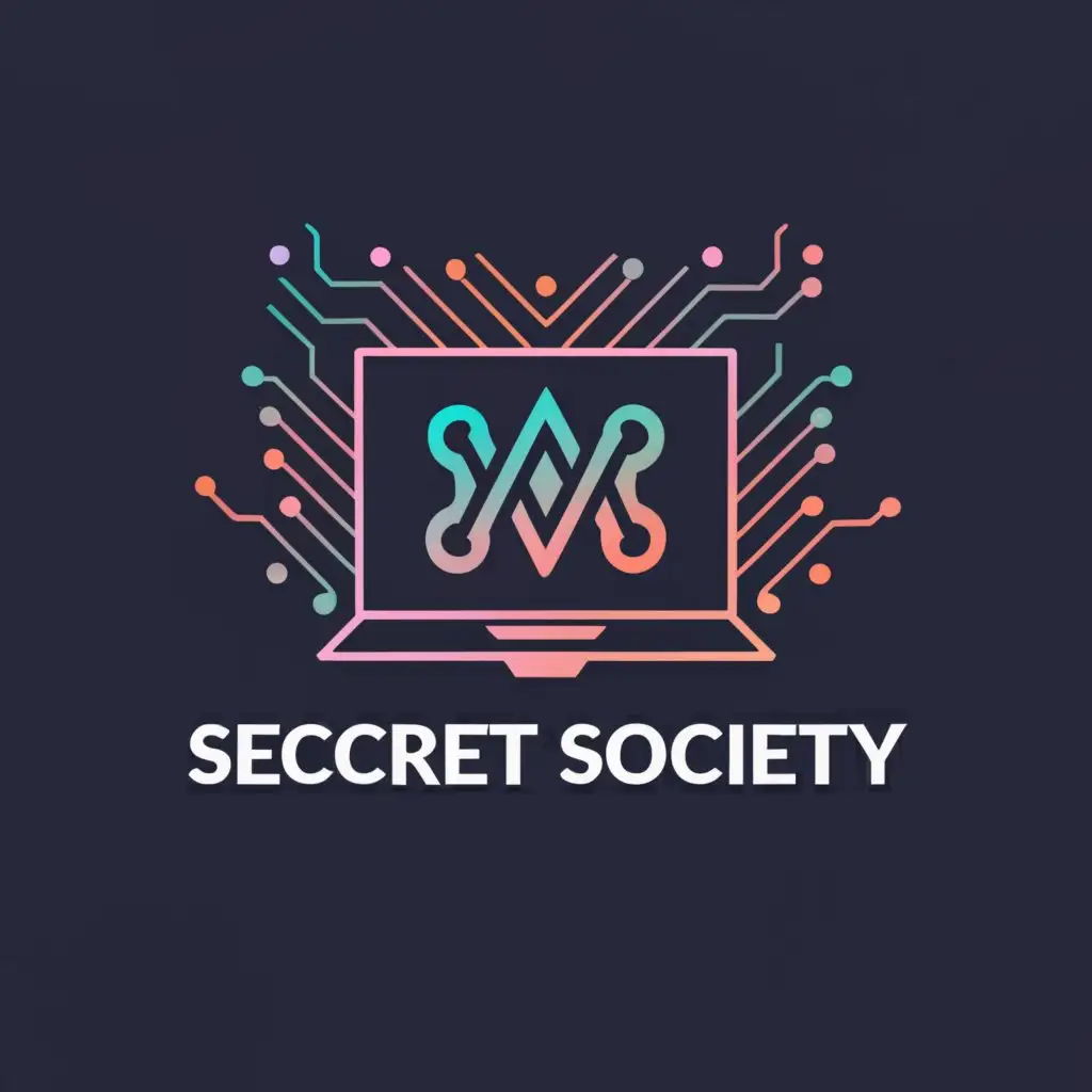 a logo design,with the text "Secret Society", main symbol:laptop,complex,clear background