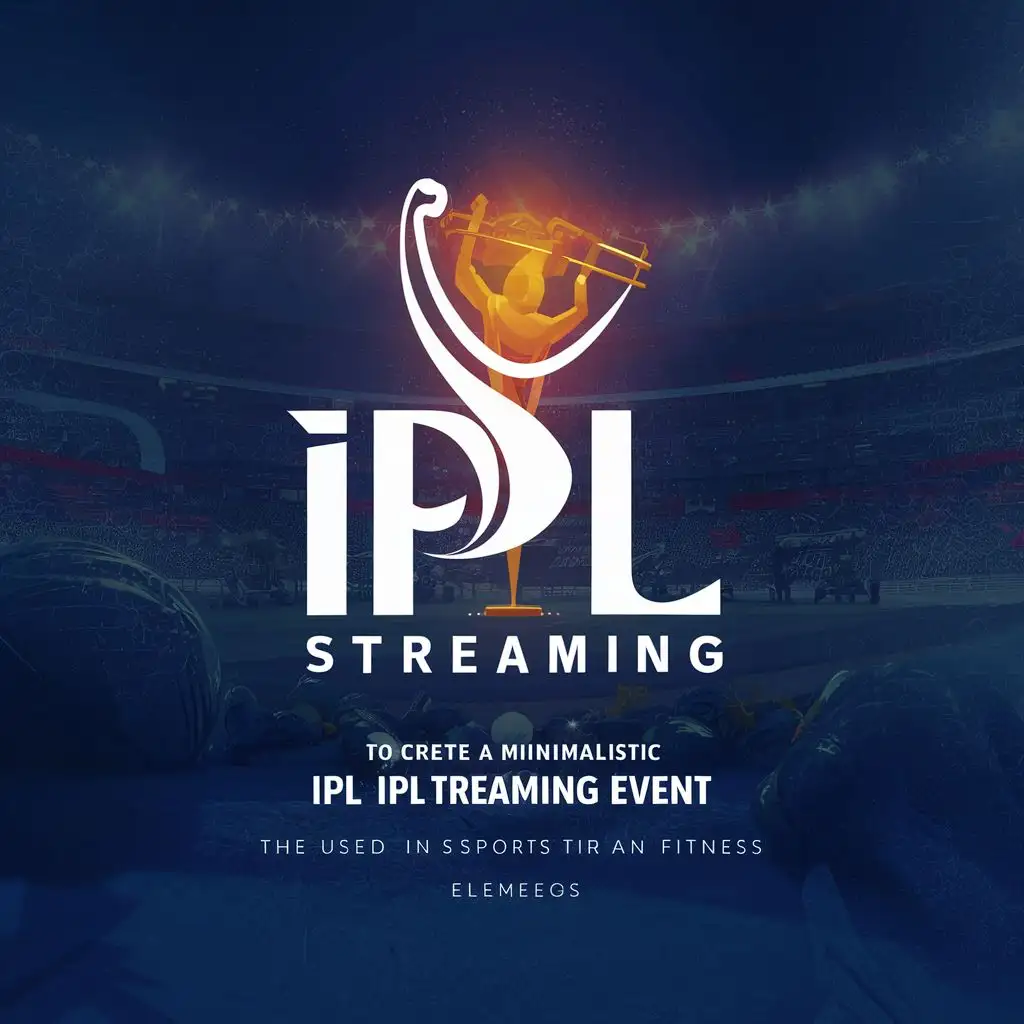 logo, to create a minimalistic poster for an IPL streaming event. The design process should be prompt as the project completion is needed ASAP. 
Key Design Elements:
- Team logos
- Player images
- IPL trophy, with the text "to create a minimalistic poster for an IPL streaming event. The design process should be prompt as the project completion is needed ASAP. Key Design Elements: - Team logos - Player images - IPL trophy", typography, be used in Sports Fitness industry