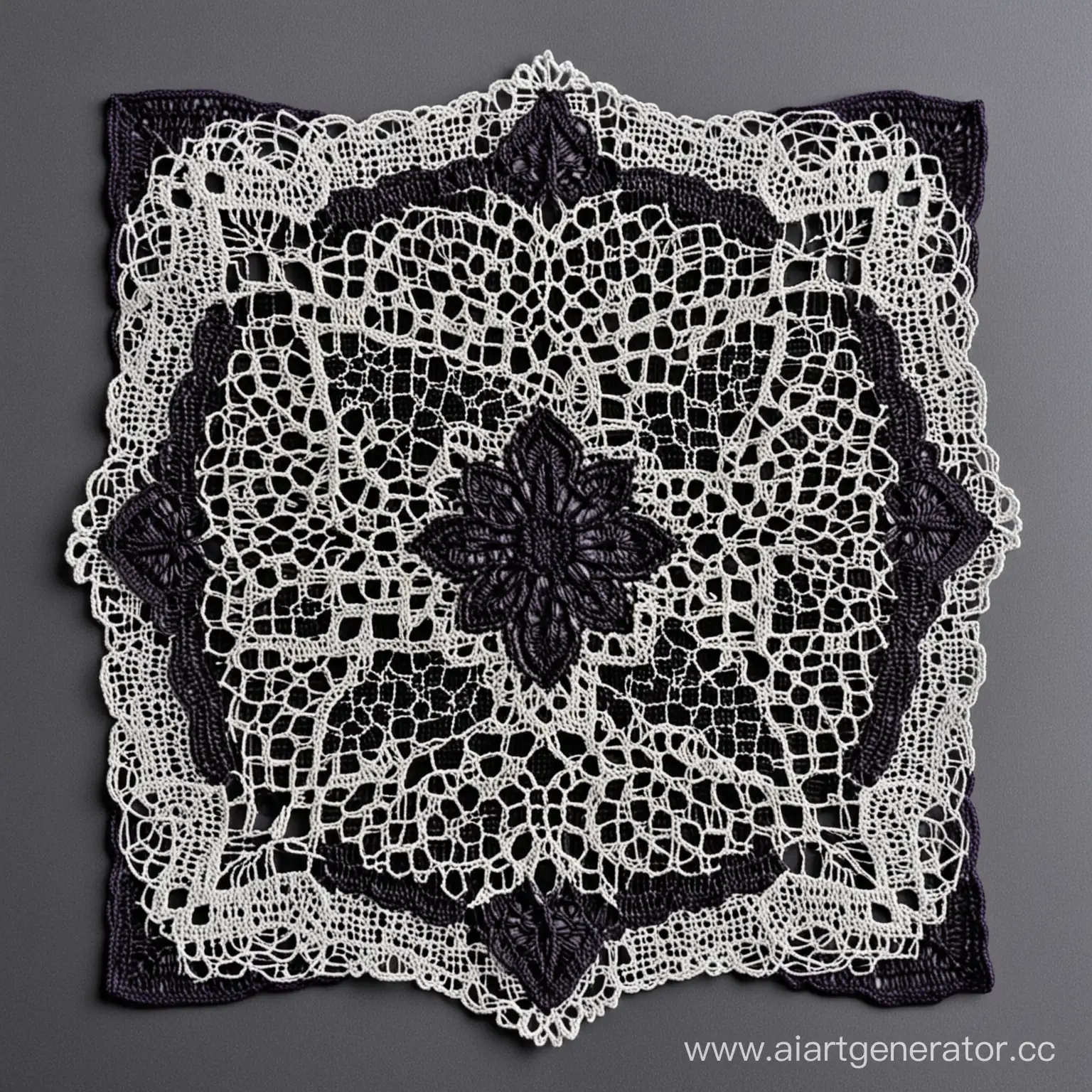 Overhead-View-of-Intricate-Dark-Purple-Crocheted-Lace-Napkin-with-Romanian-and-Irish-Lace-Patterns
