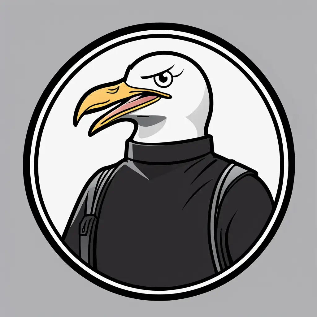 Empowering Protester Seagull Logo with Raised Fist on Circle Badge