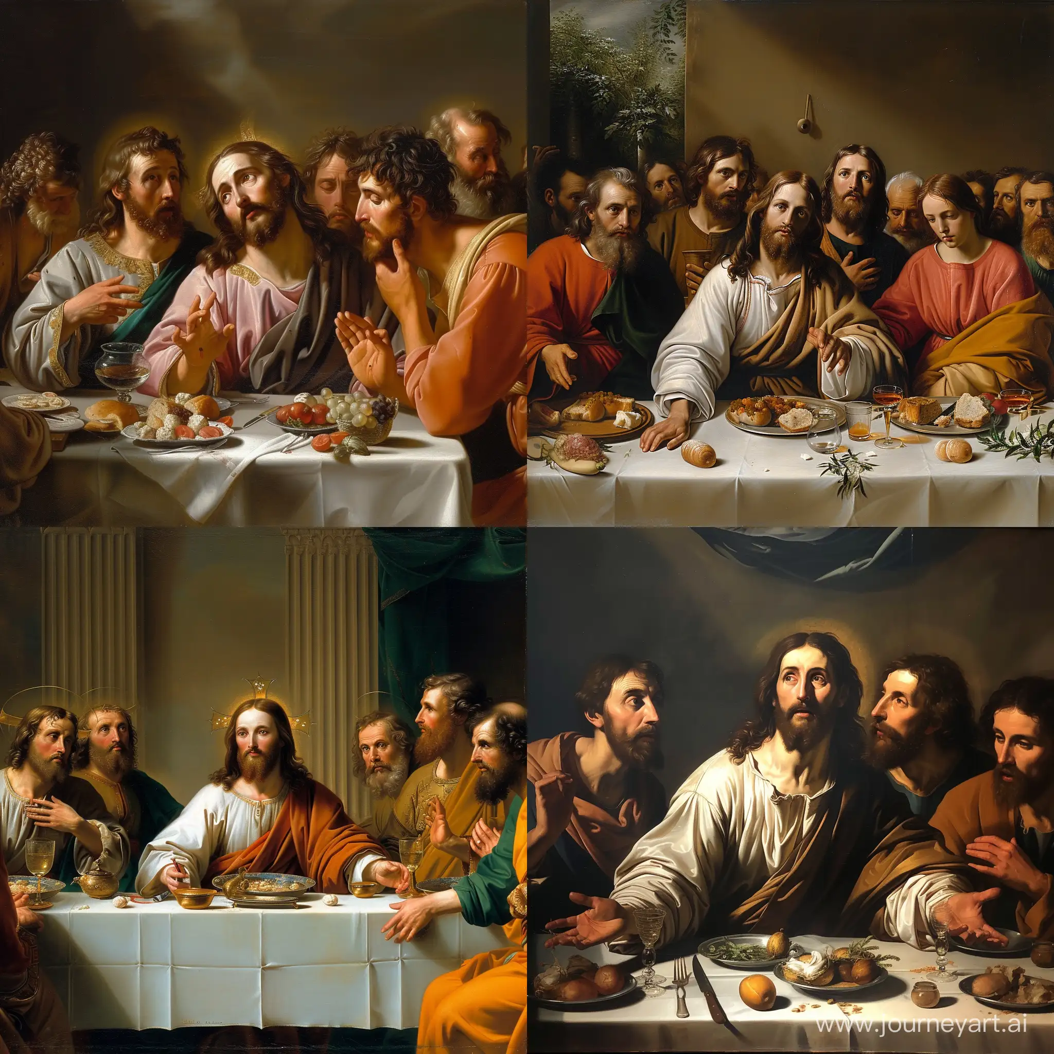jezus painting last dinner in Baroque style