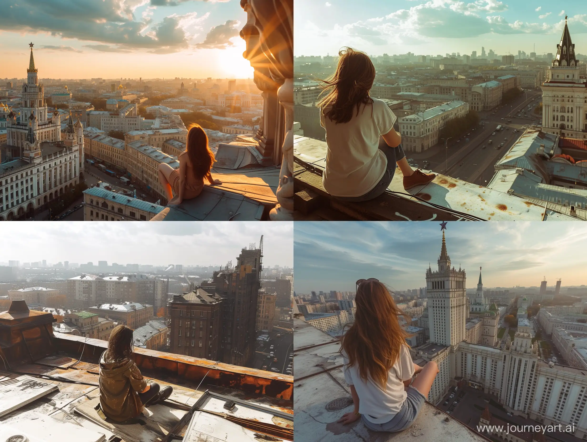 Woman-Enjoying-Moscow-Cityscape-from-Rooftop-under-Natural-Daylight
