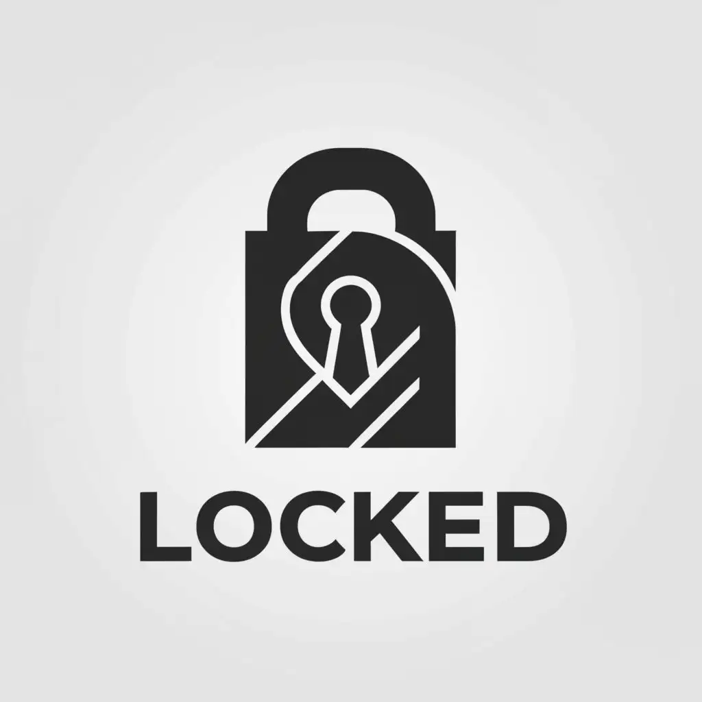 a logo design,with the text "LOCKED", main symbol:a modern pad lock, monochrome, use the letter O in LOCKED as the pad lock image,Minimalistic,be used in Sports Fitness industry,clear background