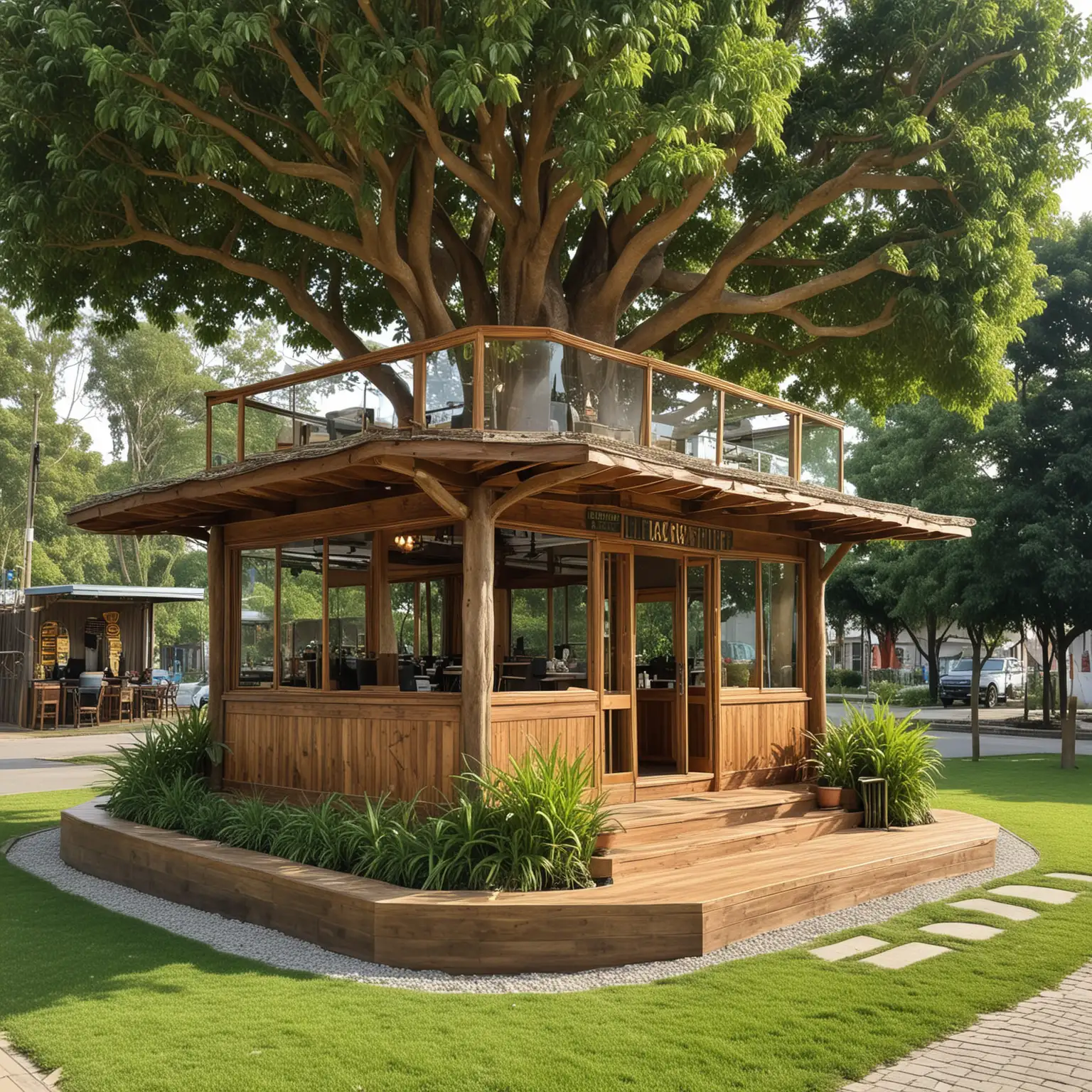 TwoStory StandAlone Coffee Shop with Outdoor Garden