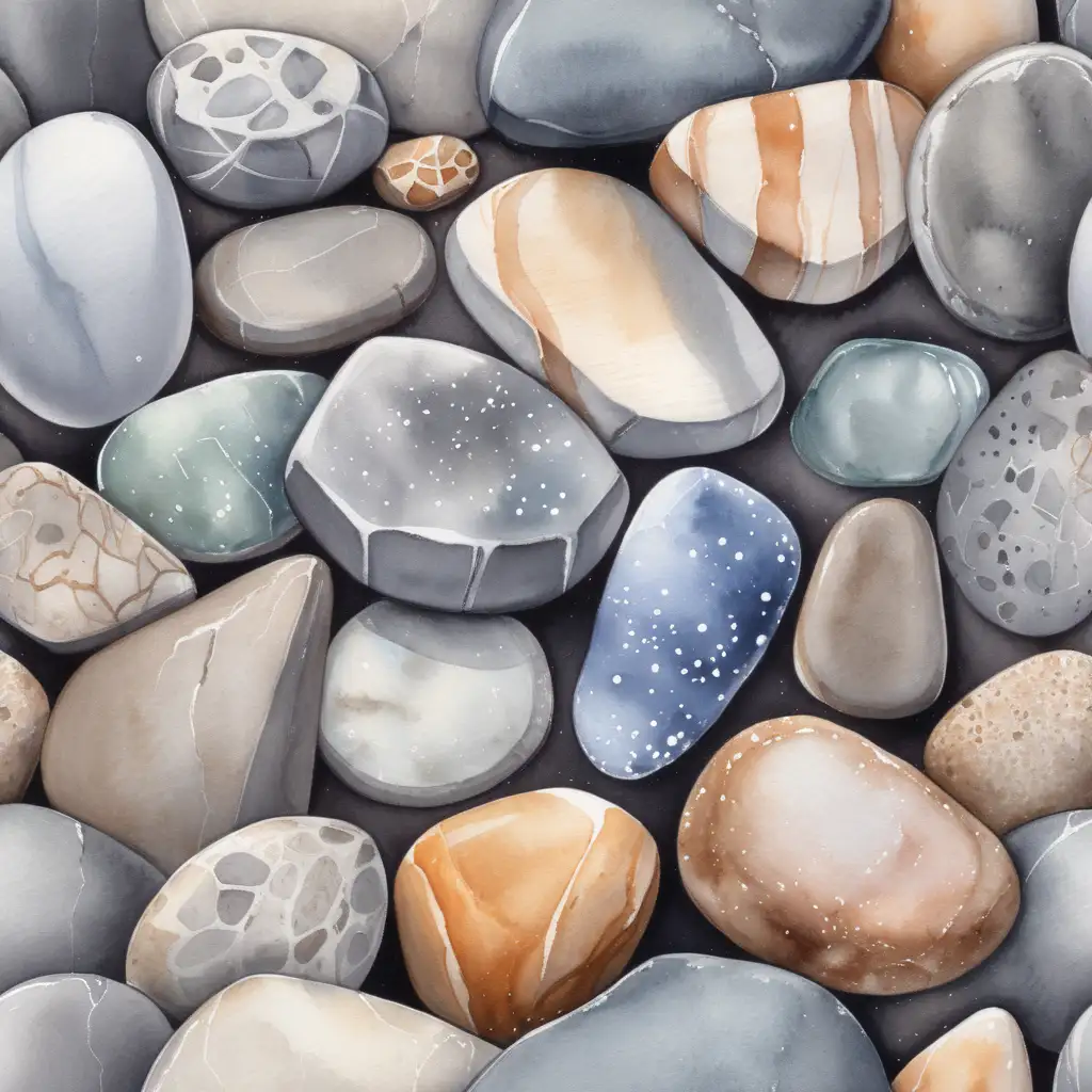 bakgrund med stenar i vattenfärg