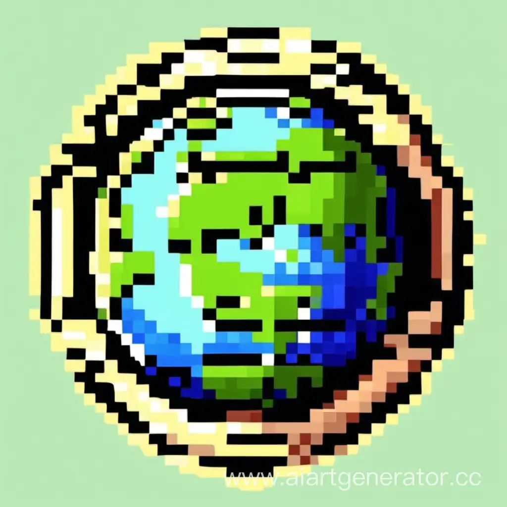 Retro-EightBit-Earth-Globe-Logo