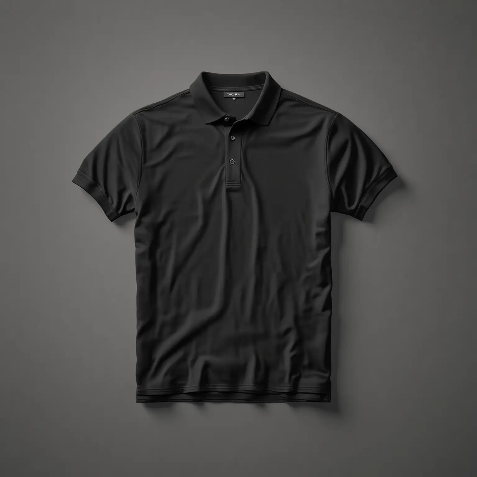 Plain Black Polo Shirt 3D Mockup on White Background for Mens Apparel Display