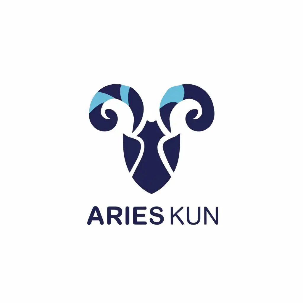 a logo design,with the text "Aries-Kun", main symbol:Aries,Moderate,be used in Internet industry,clear background