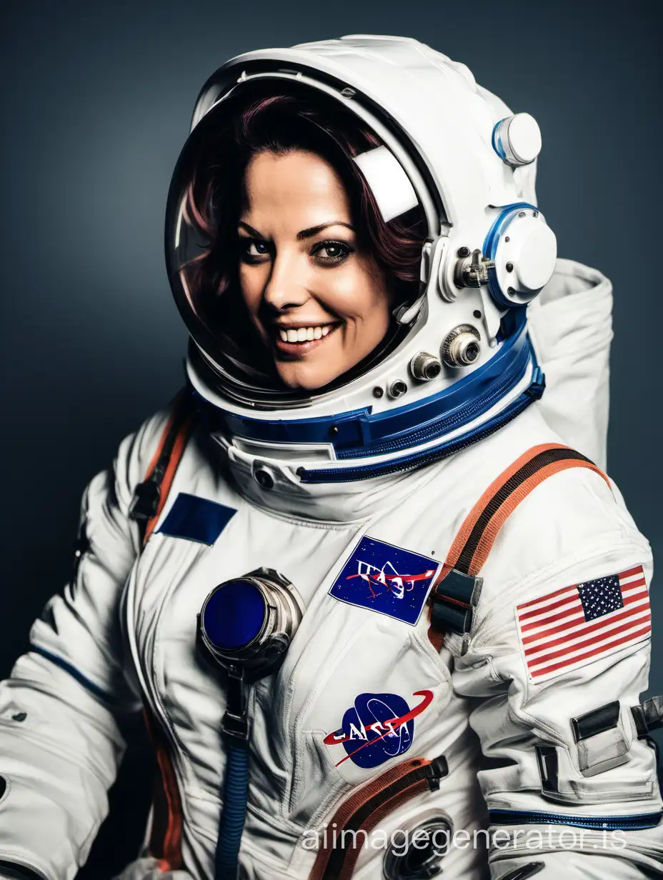 photo of a woman in a space suit