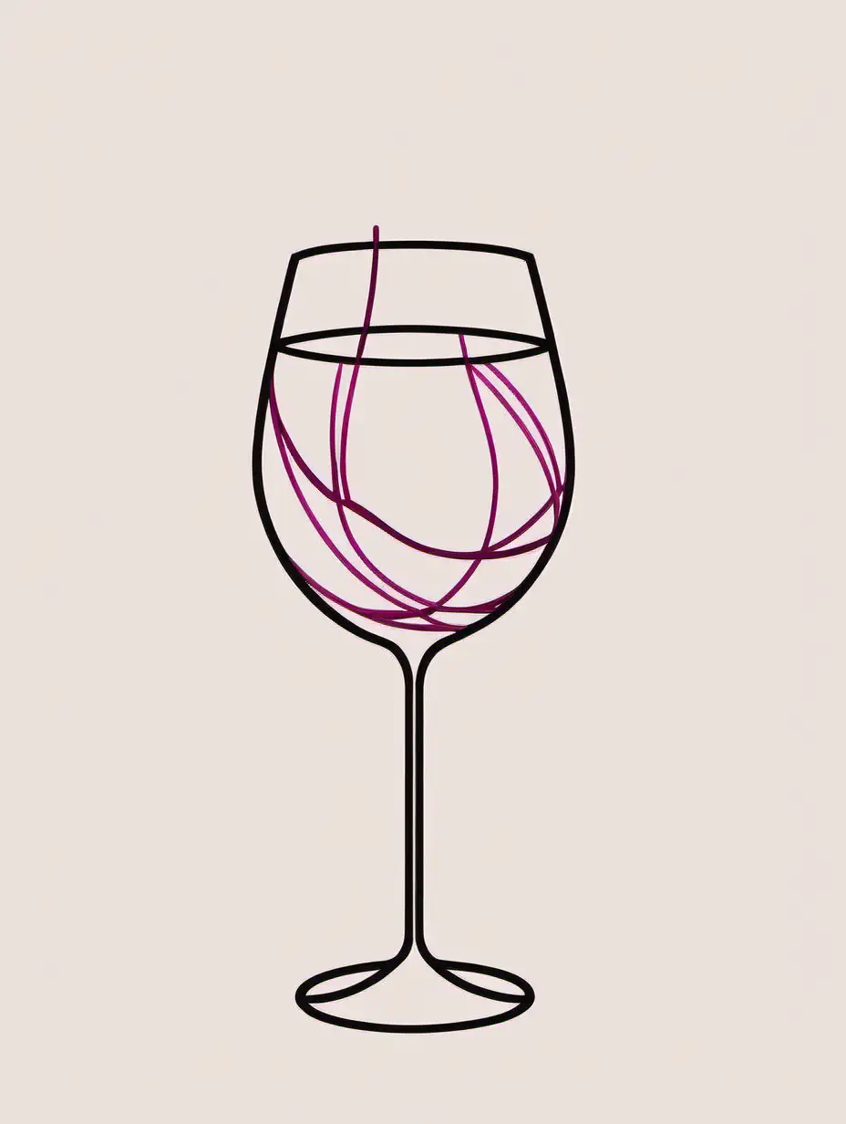 Minimal Wine Glass and Hand Line Design