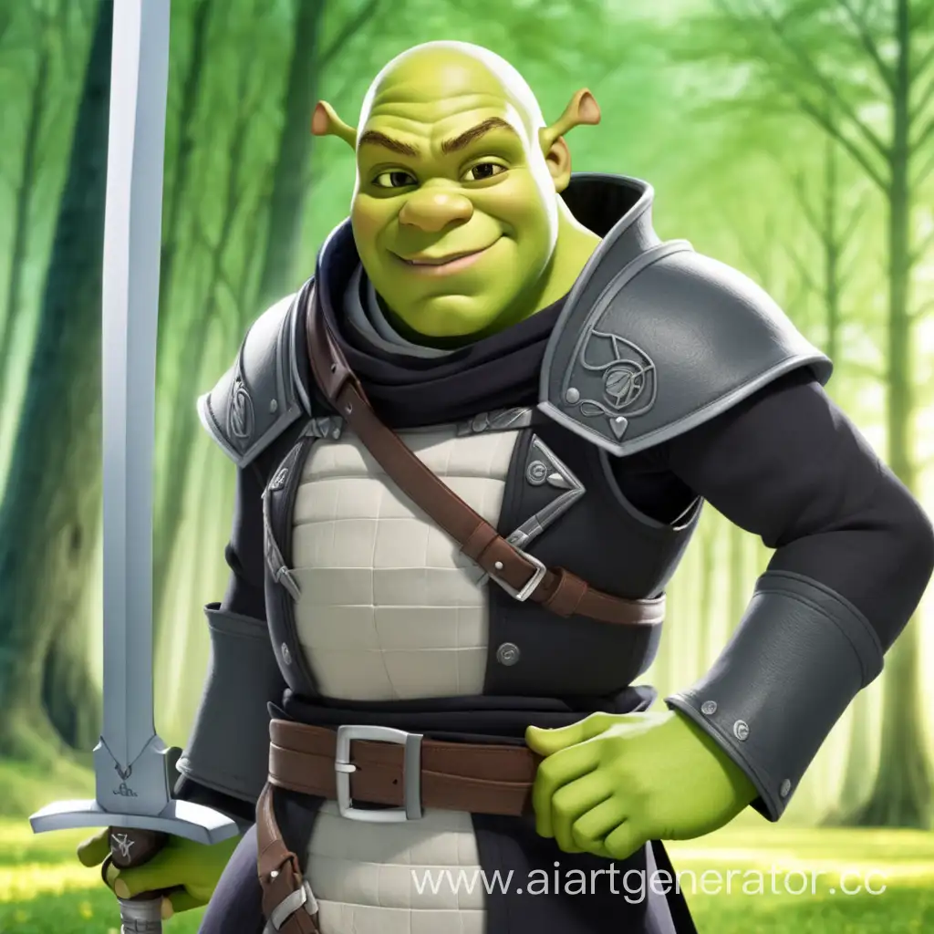 Shrek-Cosplaying-as-Kirito-from-Sword-Art-Online