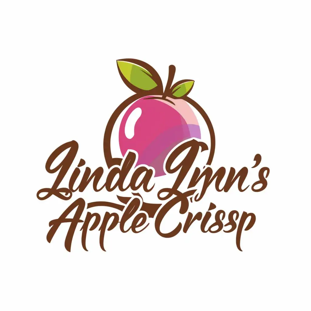 a logo design,with the text "Linda Lynns Apple Crisp", main symbol:SHINY PINK APPLE