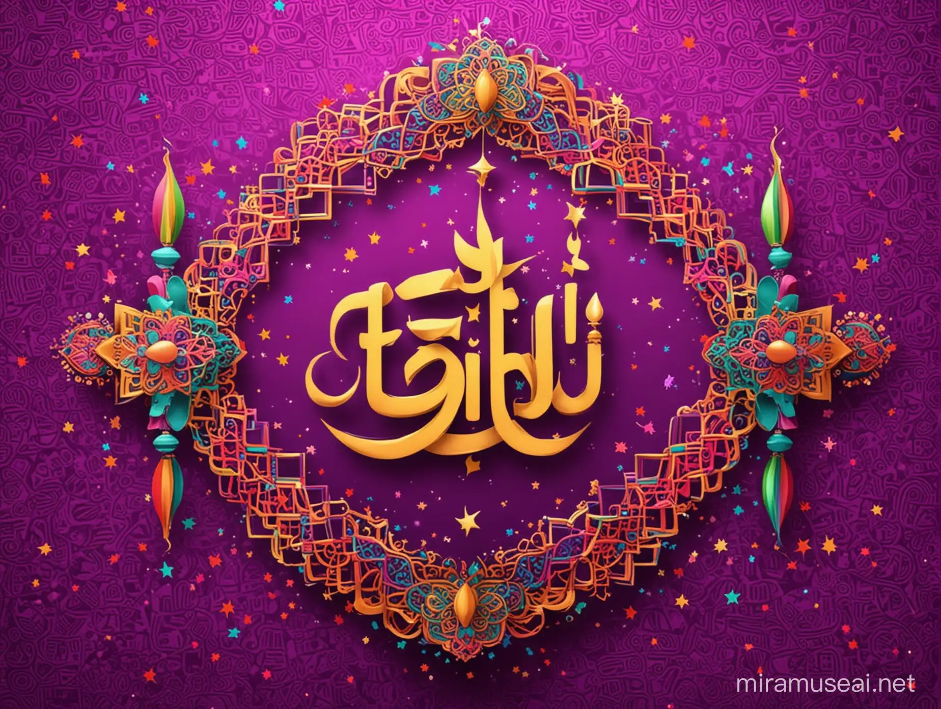 Vibrant Eid Fitr Celebration Wallpaper