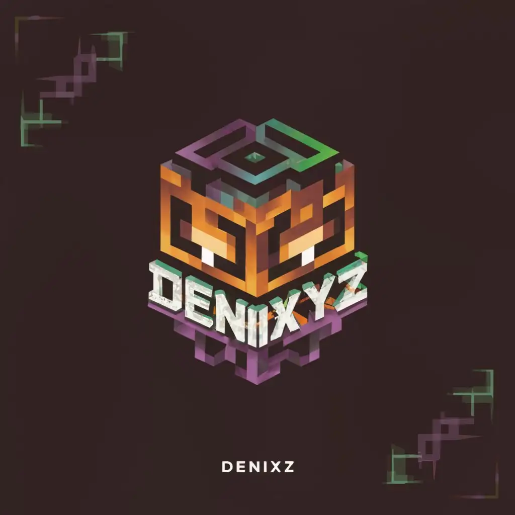 a logo design,with the text "DenixYZ", main symbol:Minecraft,complex,clear background
