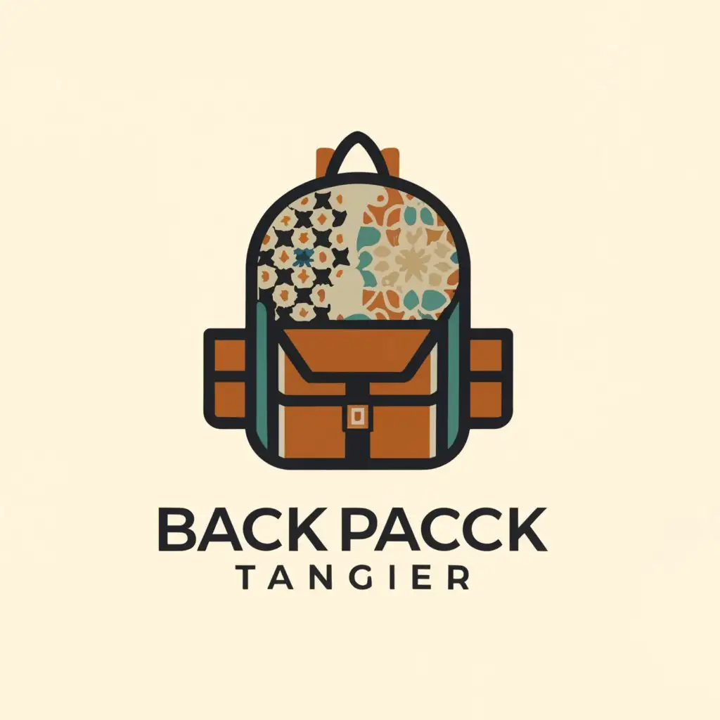a logo design,with the text "Back Pack Tangier", main symbol:Traveling back pack Tangier Morocco,Moderate,clear background
