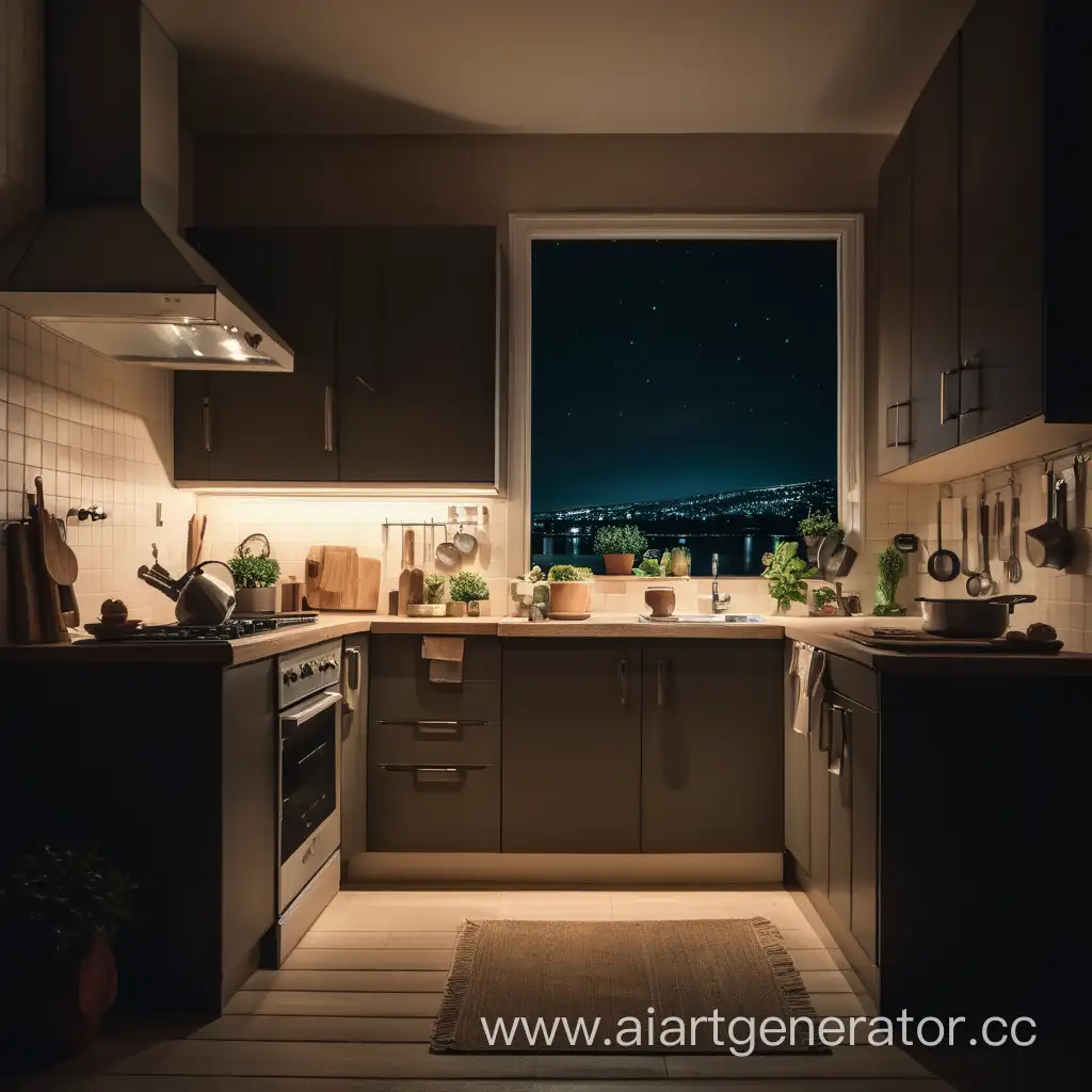 Quiet-Night-in-an-Illuminated-Kitchen