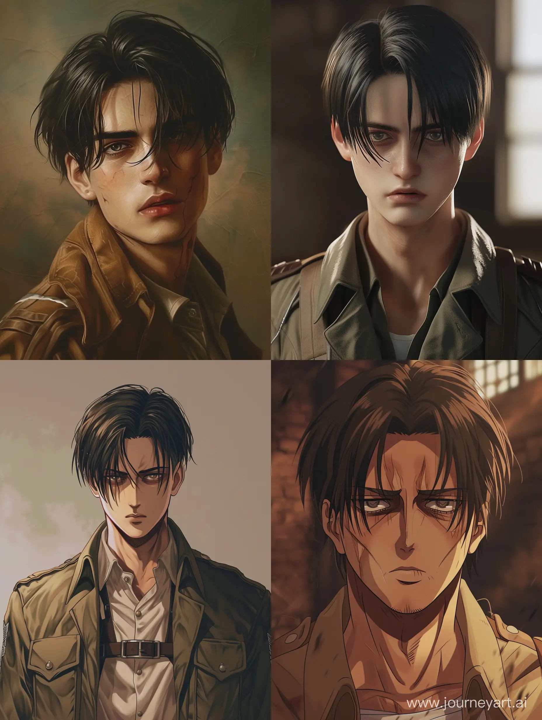 Hyper-Realistic-Levi-Ackerman-Art-A-Stunning-Portrait-in-His-30s-with-Authentic-Dark-Circles