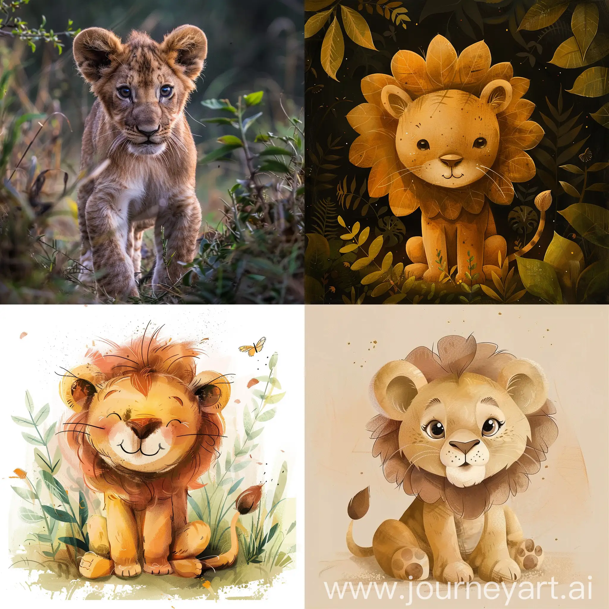 Adorable-Little-Lion-Cub-with-Striking-Vibrancy-in-a-Square-Frame