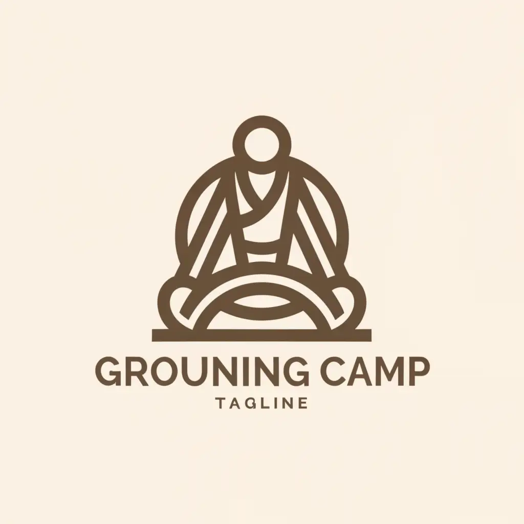 a logo design,with the text "Grounding Camp", main symbol:A men or animal that is zen,Moderate,clear background