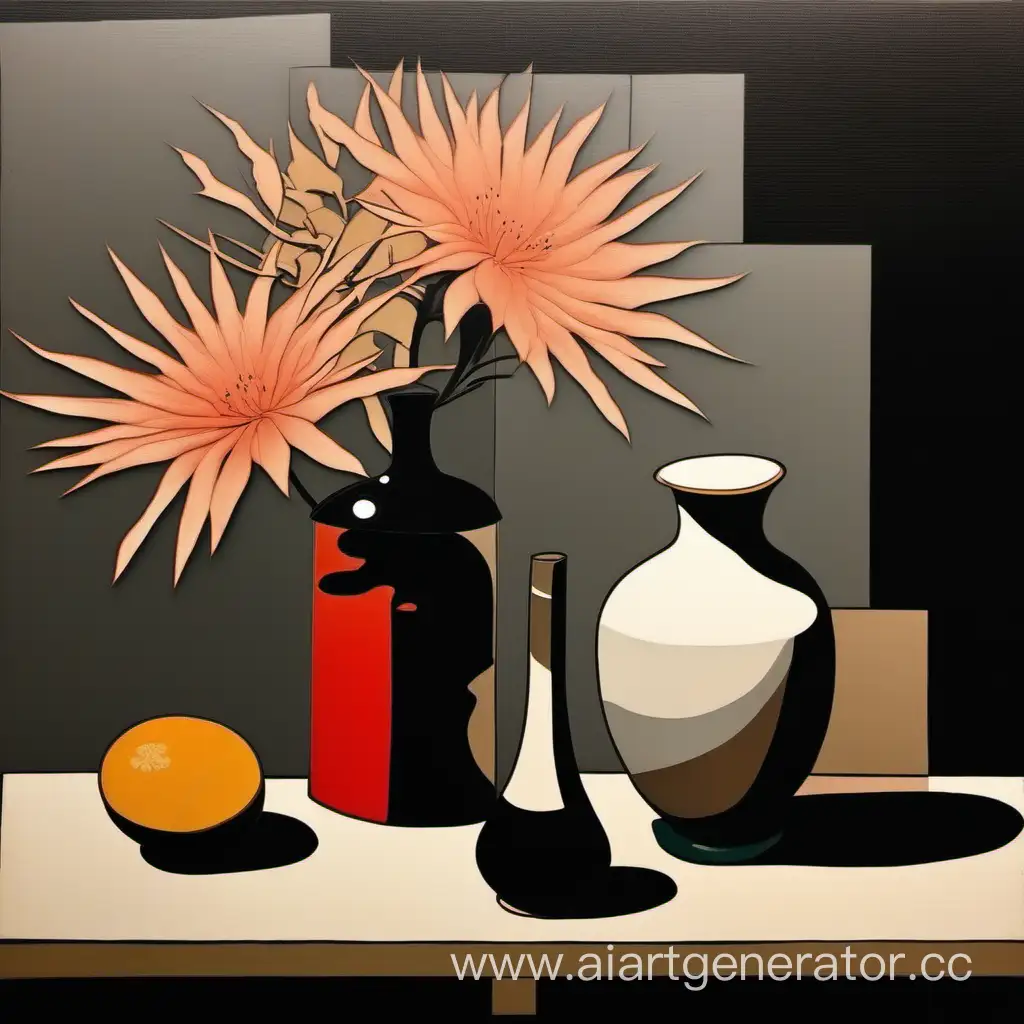 Abstract-Japanese-Still-Life-Harmonious-Fusion-of-Tradition-and-Abstraction