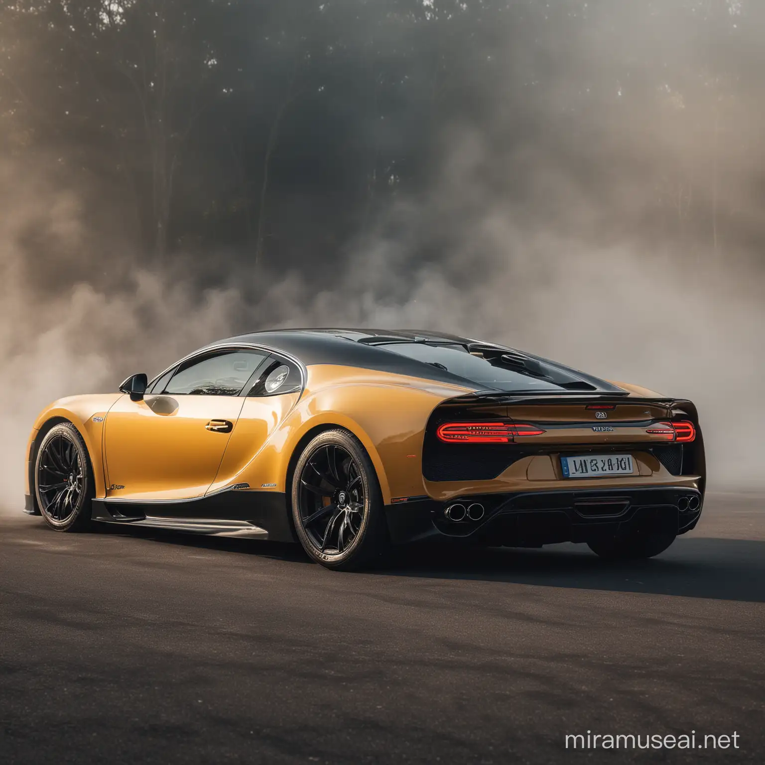 Sleek Bugatti Chiron in HighDefinition Smoke Art