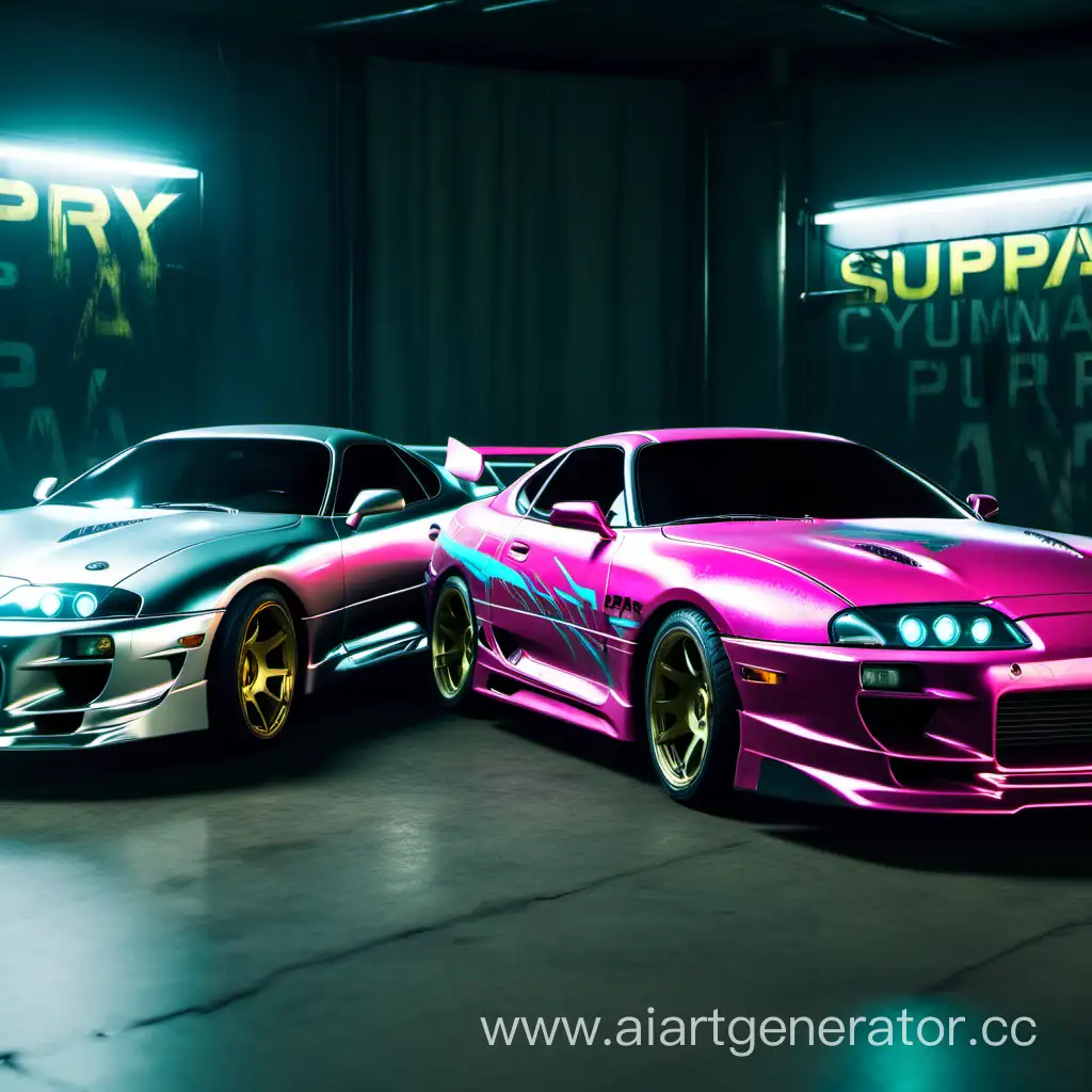 Futuristic-Cyberpunk-Supra-Car-Duo