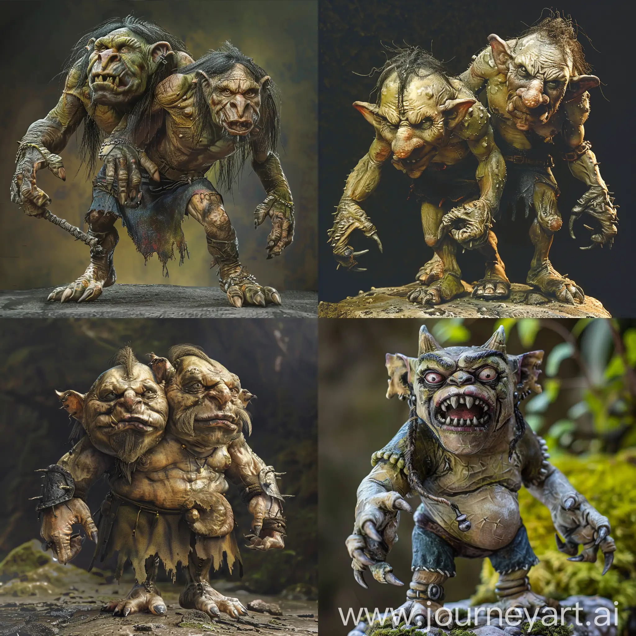 fantasy troll with two heads