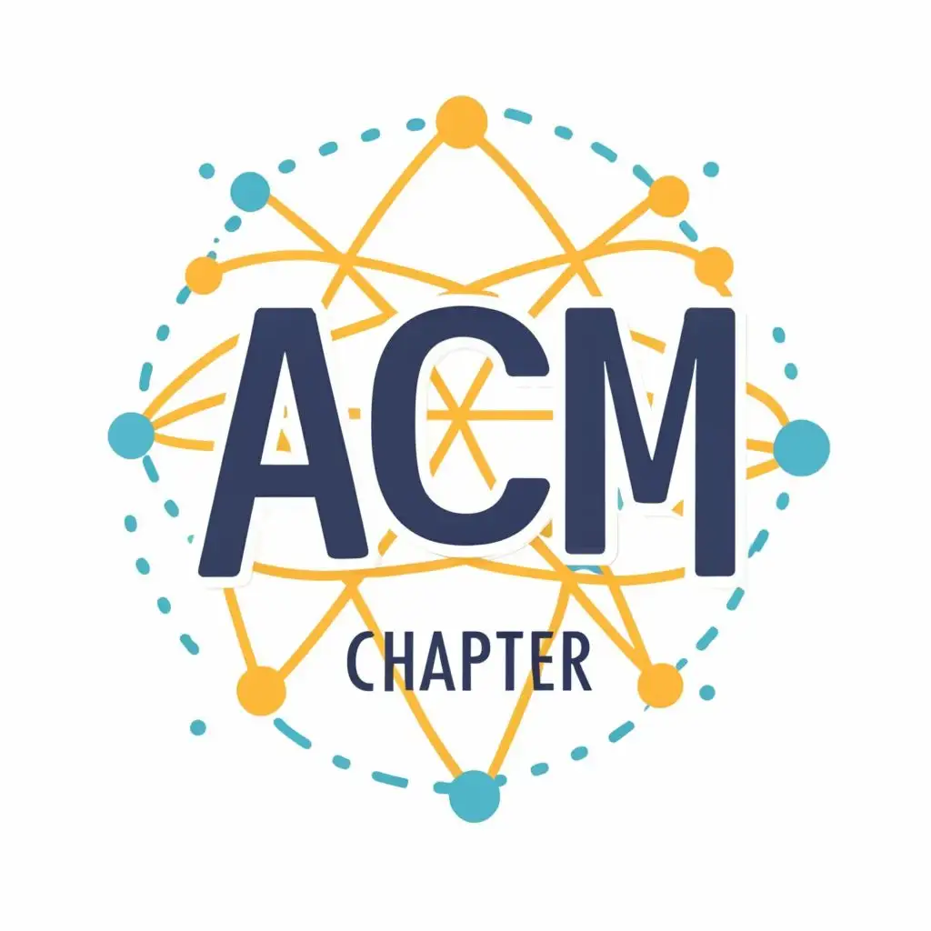 logo, data science, with the text "ACM chapter", typography, be used in Technology industry