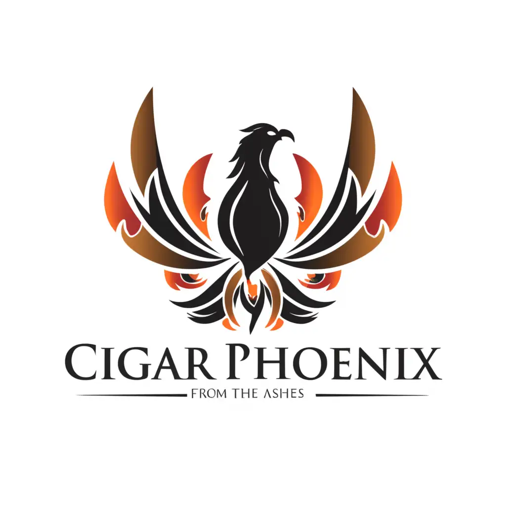 a logo design,with the text 'Cigar Phoenix', main symbol:phoenix rising from the ashes bird fire,complex,be used in Retail industry,clear background
