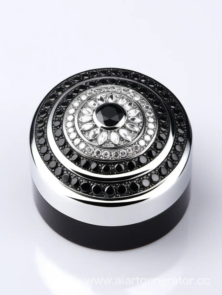 Zamac Perfume decorative ornamental long cap, metallizing finish black and white round diamond on top