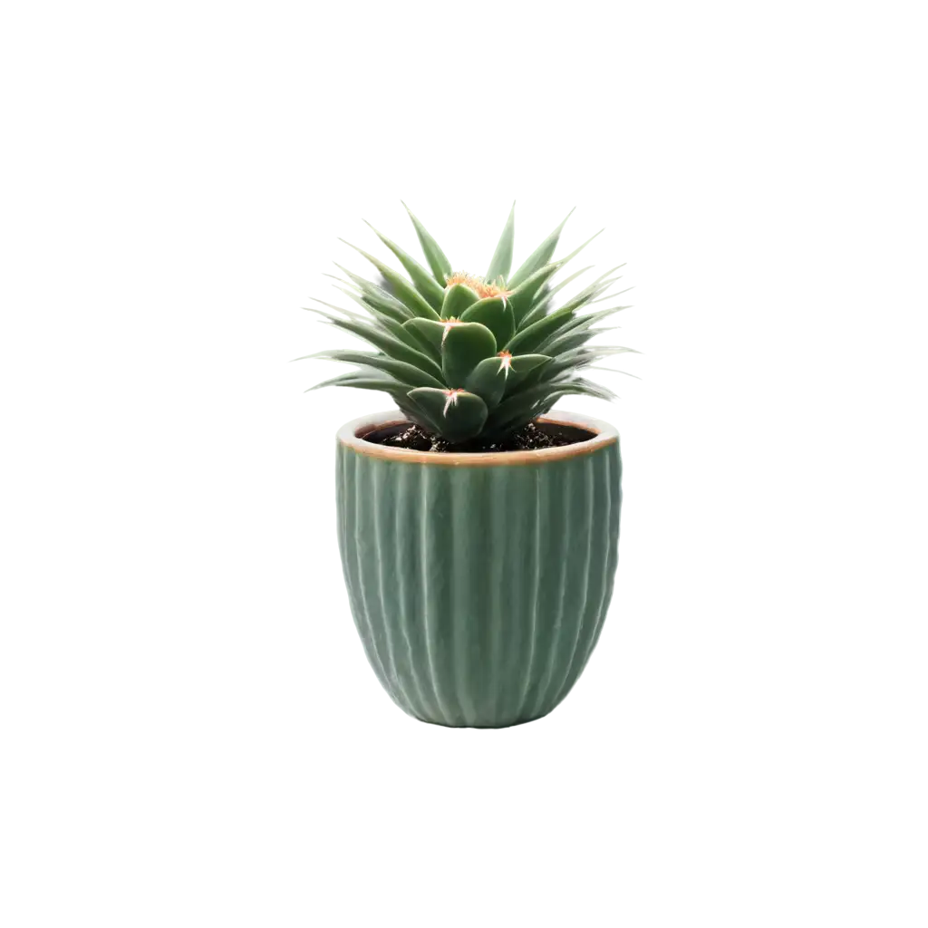single, cactus on pot