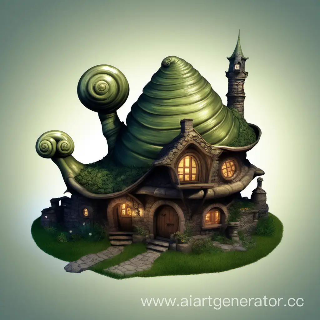 Enchanting-SnailShaped-Mages-House-Nestled-in-a-Mystical-Forest