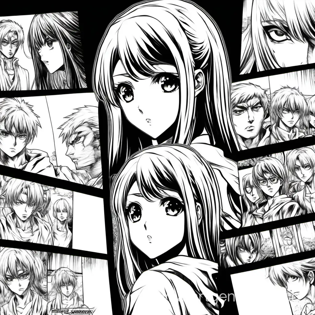 generate some manga style frames for the manga