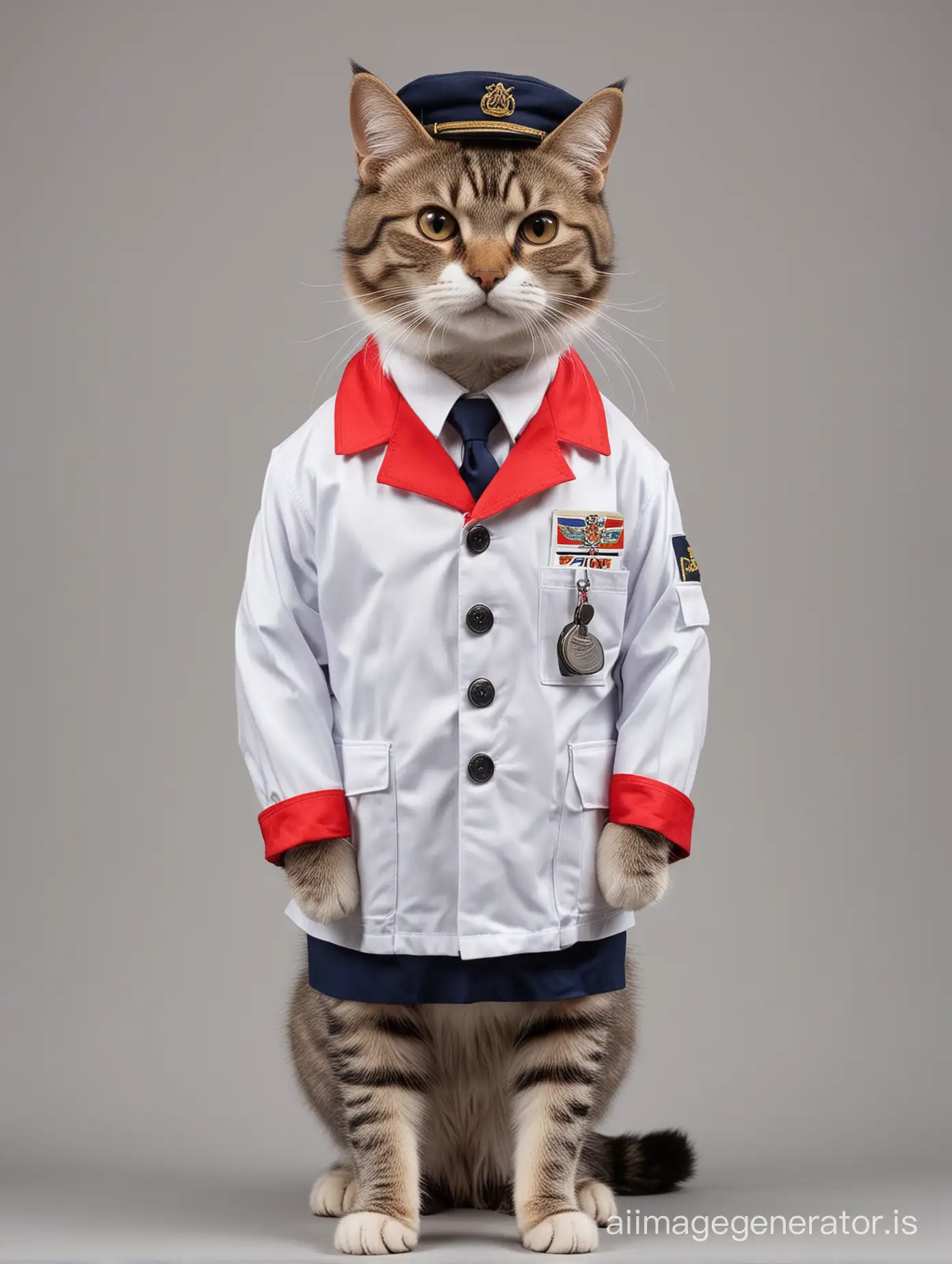 if a cat has a job what it is look like? mak it in a real positions with details. a cat who is post man and it is working as a post member. with postmen dress.