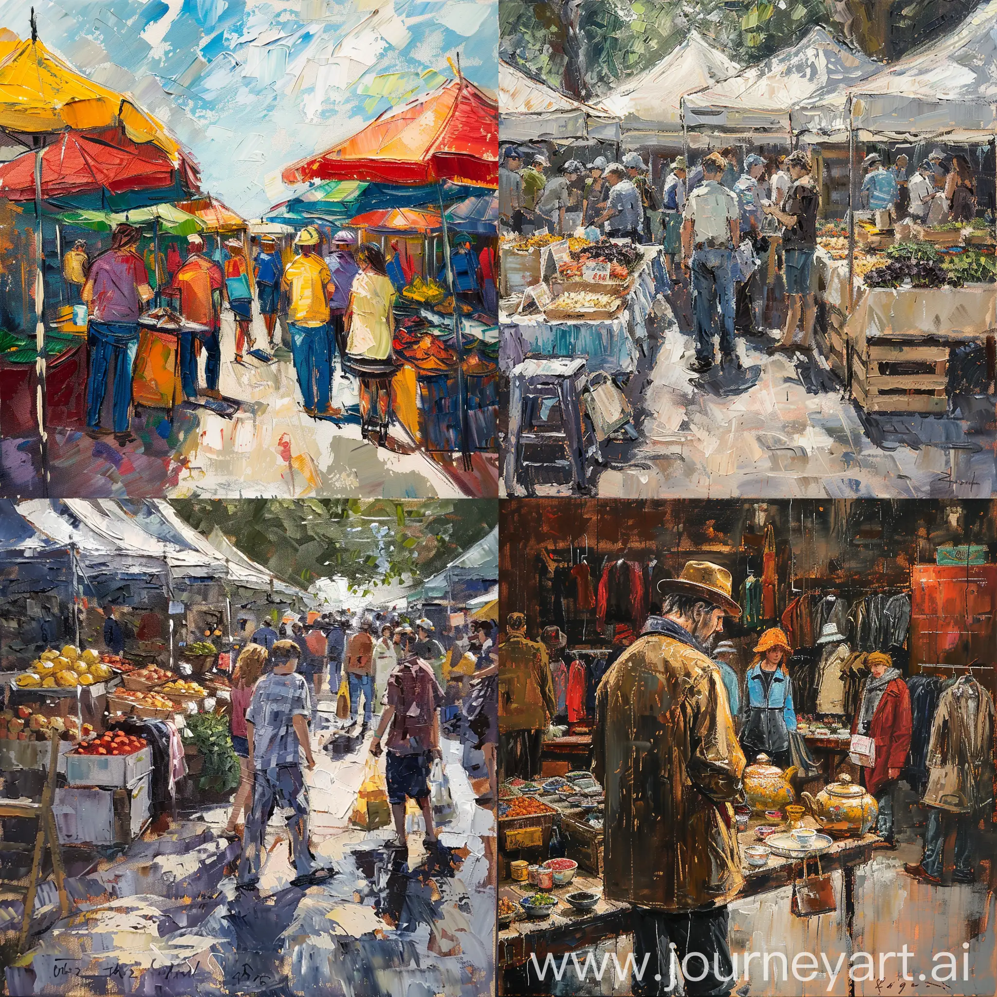Colorful-Flea-Market-Promotional-Painting-Displaying-Eclectic-Items