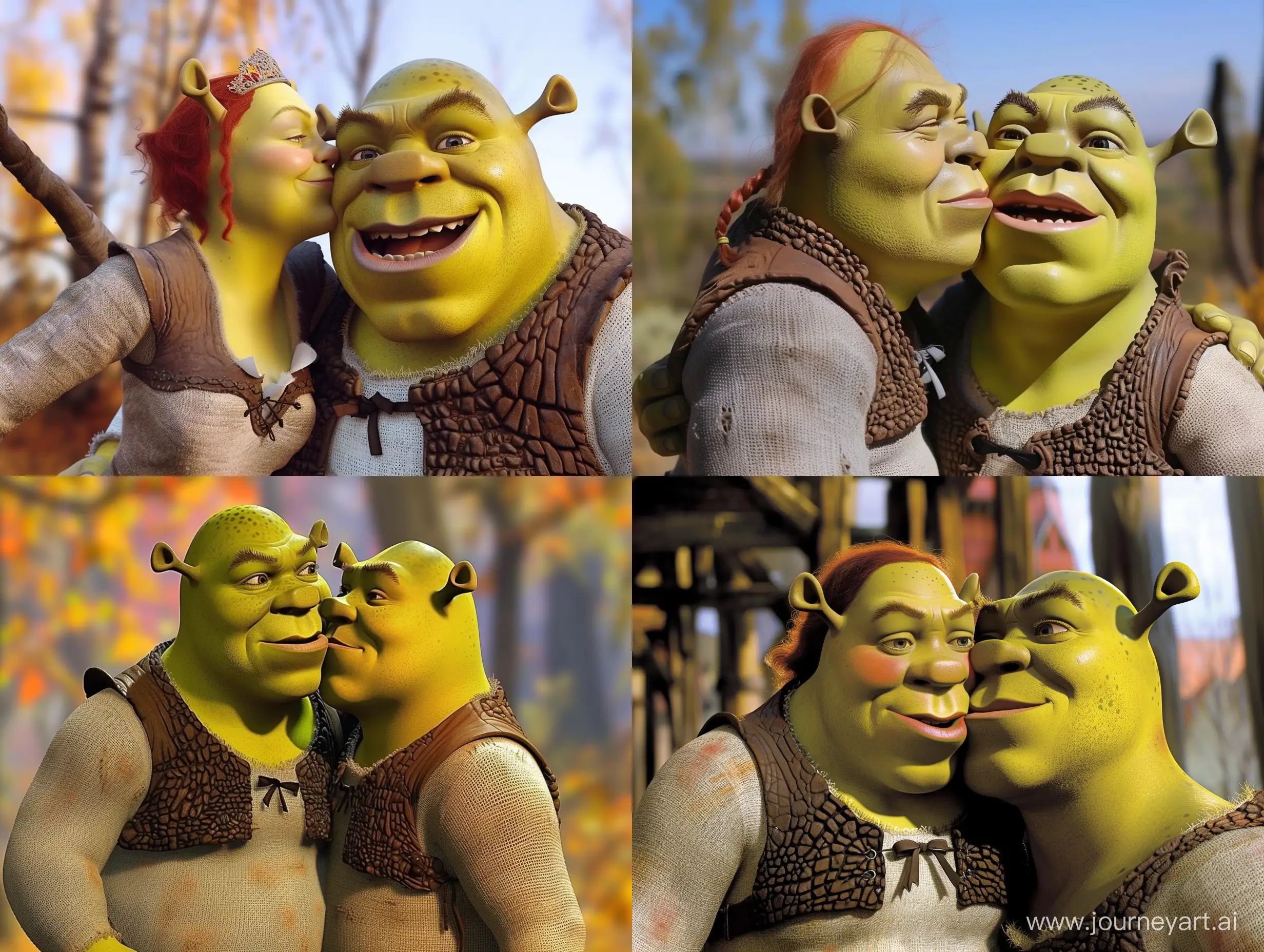 kissing with Shrek