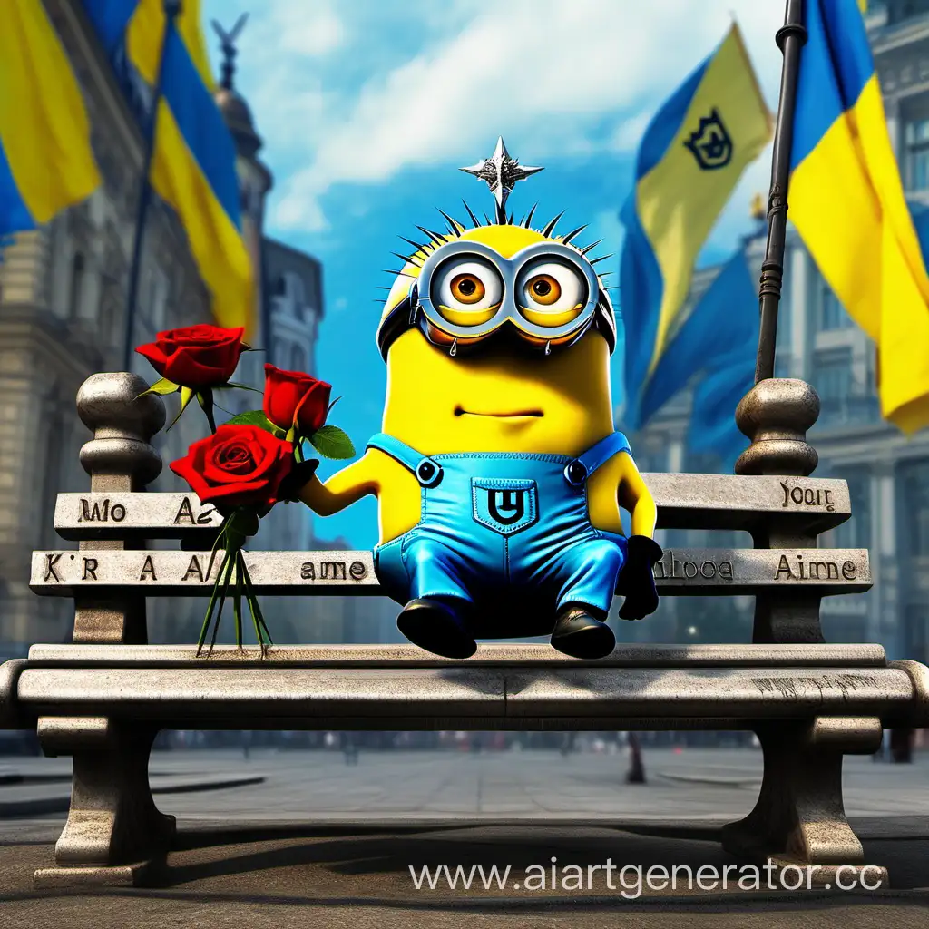 Minion-Holding-Roses-in-Support-of-Armed-Forces-of-Ukraine