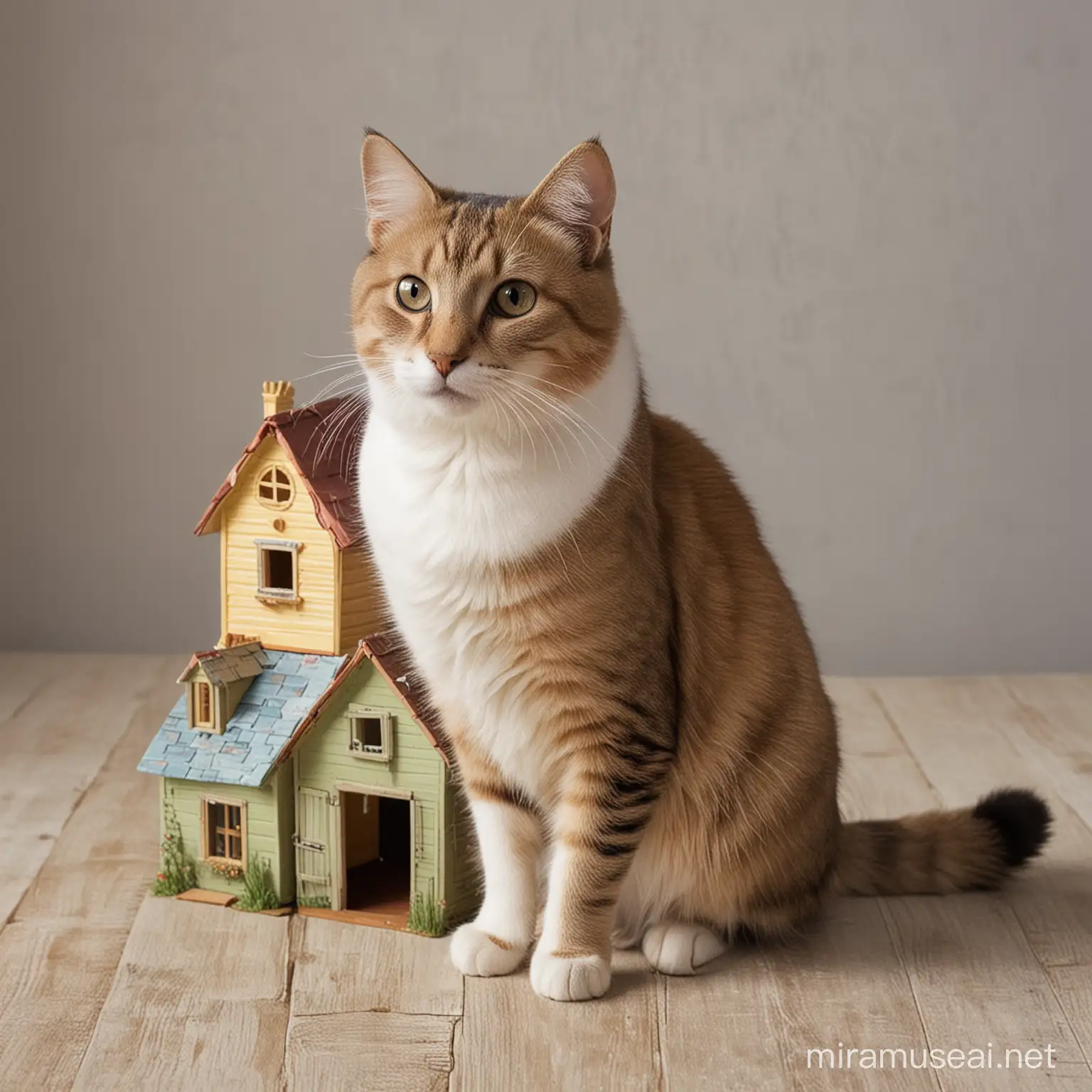 cat with house