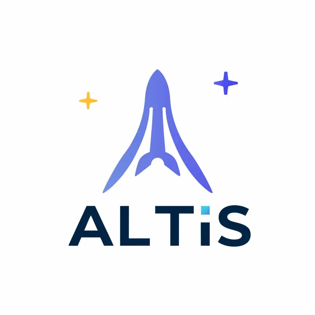 a logo design,with the text "ALTIS", main symbol:a rocket and space,Moderate,be used in Technology industry,clear background
