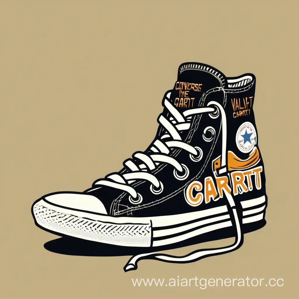 converse carhartt с надпись max valeametav в мультяшном стиле